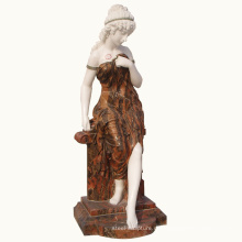 westliche Innen- und Außendekoration schöner Marmor Carving Lady Statue Stein